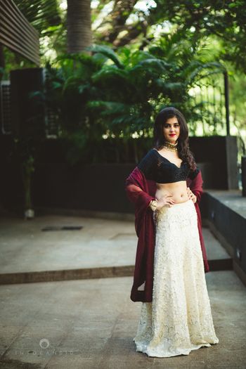 black and white lehenga