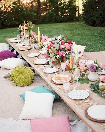 Backyard engagement decor 