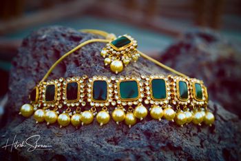 Emerald choker for mehendi or wedding