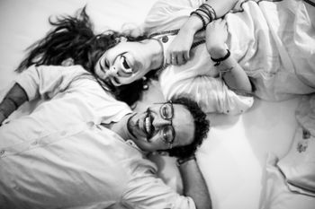 Photo of Happy couple pre wedding shoot shot