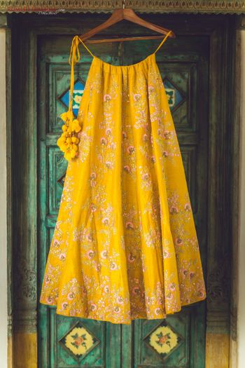 Photo of Yellow lehenga with tassels