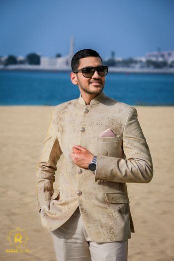 Photo of Groom wearing offbeat bandhgala