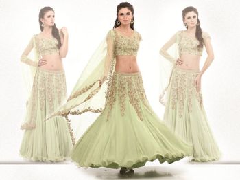 Photo of pista green lehenga