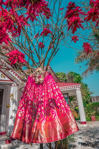 Benarasi lehenga photography with shoes 