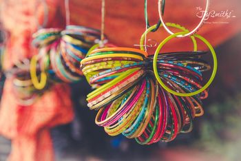Pretty colorful hanging bangle decor for mehendi 