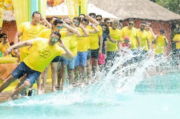 Photo of Pool party idea with matching tees