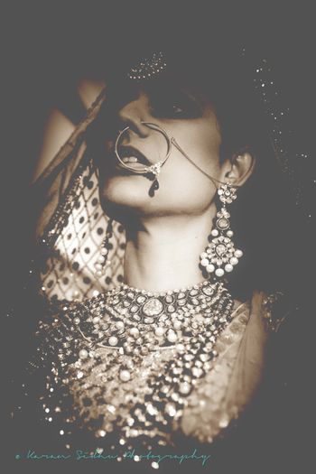 black and white bridal portrait