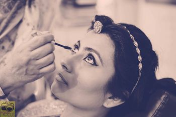 black and white getting ready photos