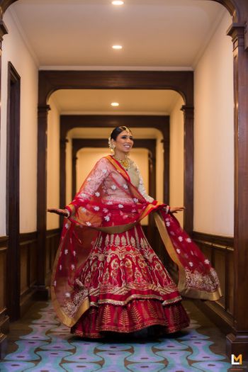 layered bridal lehenga