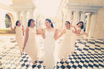 bride and bridesmaids shot