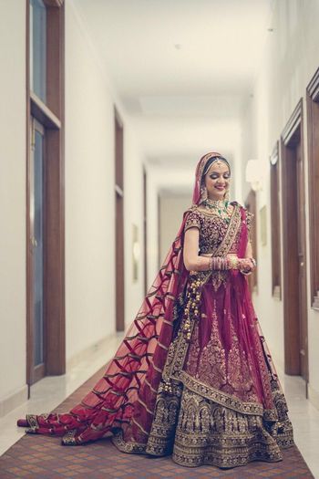 Photo of Marsala and Copper Bridal Lehenga