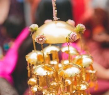 Gold Canopy Kaleere with Floral Beads