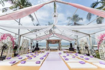 Pink and purple anand karaj decor idea