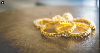 Gold Bangles with Kundan Stones