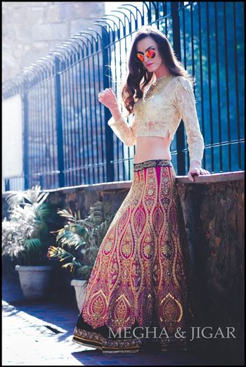 red bridal lehenga