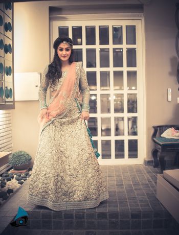 Champagne Gold Sequin Lehenga for Sangeet