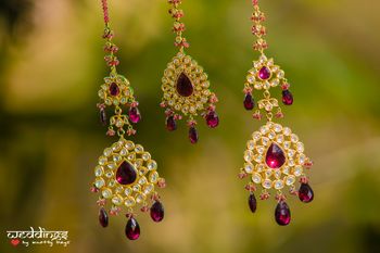 Polki and Ruby Maangtikka and Earrings