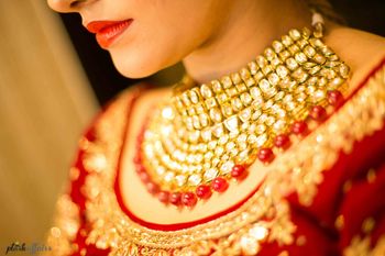 Polki Kundan Bridal Necklace with Ruby Drops