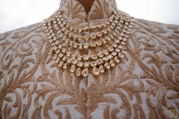 A multi-layered polki necklace for grooms