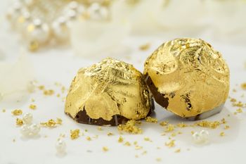 Photo of gold dipped chocolate