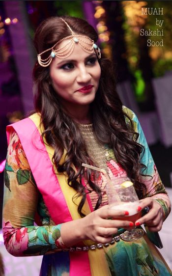 Photo of Modern mathapatti with turquoise stone and chains