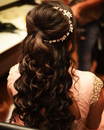Engagement Hairstyle with Side Hair Ornament