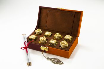 Photo of gold dipped chocolates