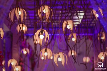 Photo of Hanging Bulbs with Origami Leaf Lamps