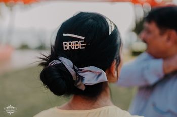 Personalised bridal hair accessory.