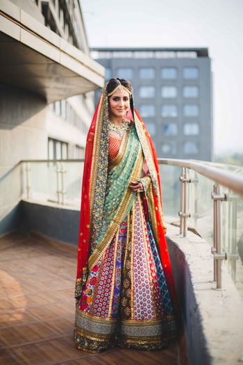 Sabyasachi multicolored bridal leheng
