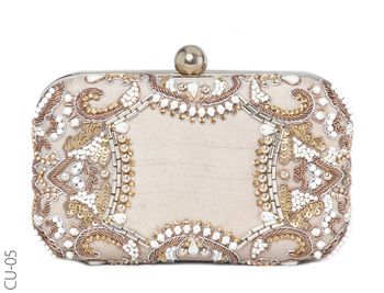 gold and silver glamorous bridal clutch for cocktail