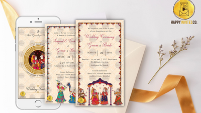 Phad Painting Quirky Indian Wedding Invitation Ecard Invites