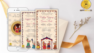 Phad Painting Quirky Indian Wedding Invitation Ecard Invites