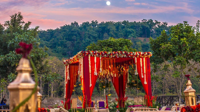 Stunning Red Mandap in the Jungle 