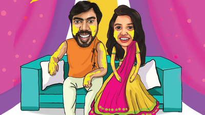 Roopali & Jai Caricature Invites