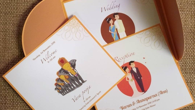 South Indian Wedding - Illustrated Invite