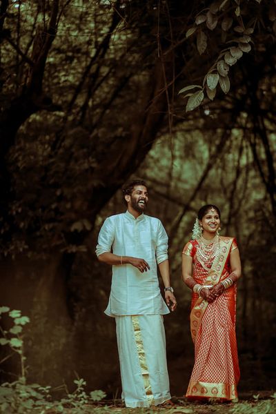 Photo of cute South Indian couple portrait