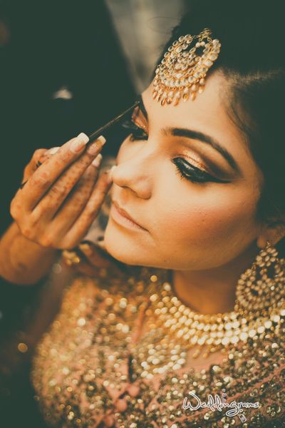 Photo of Golden bronze makeup for Indian bride