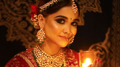 Classic Red Bridal Look