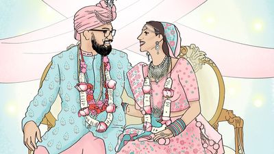 Nikhil and Ashley-  wedding doodle 