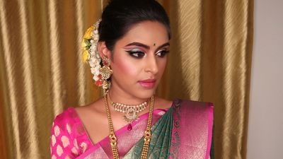 Traditional South Indian Saree + Glamorous reception