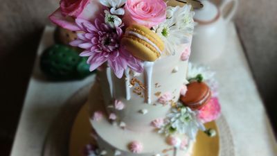 The Pink Booties Wedding cake