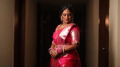 South Indian engagement makeup