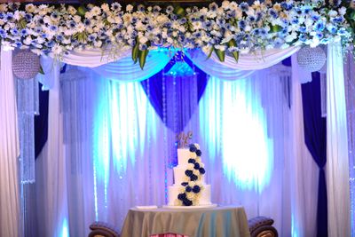 A blue and white wedding