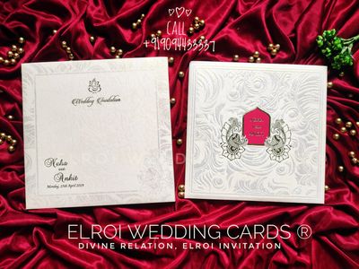 Spl Embossed Padding invitation | Card & Cover Watermark print and Gold foil Emboss, Two inserts two color text print.