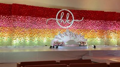 Floral Wall That Stole Many Hearts - Reception Decor at C K Convention