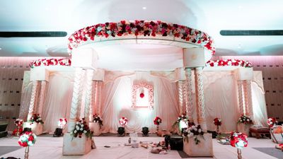 Classy & Elegant Pastel Colored Mandap for Wedding - Avasa Hyderabad