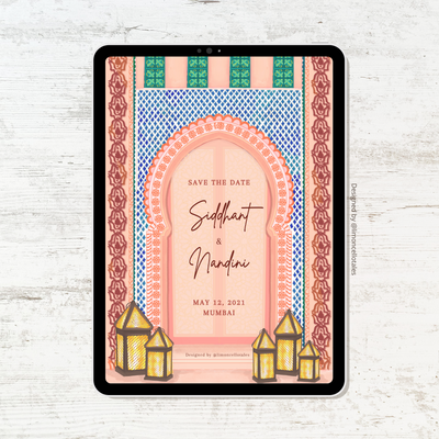 Moroccan Theme Wedding Invitation