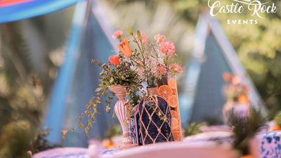 Eclectic Orange & Blue Mehendi