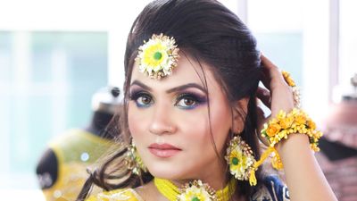 Colourful Mehndi makeup